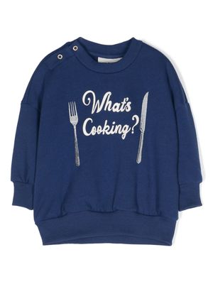 Mini Rodini sweat en coton biologique à imprimé - Bleu