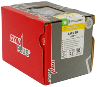 Dynaplus unischroef / spaanplaatschroef verzinkt platkop deeldraad torx tx20 4.0x40/24 | 500 stuks - 0281.01.25604