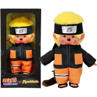Bandai - Monchhichi - Monchhichi Naruto Shippuden knuffel - 20 cm zachte knuffel voor kinderen en volwassenen - SE241088