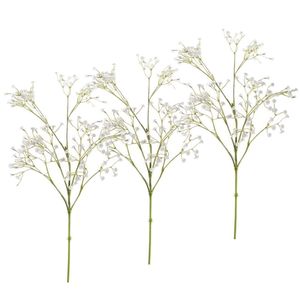 Set van 6x stuks kunstbloem takken Gypsophila Gipskruid wit 65 cm   -