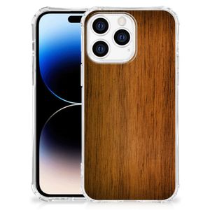 Apple iPhone 14 Pro Max Stevig Telefoonhoesje Donker Hout