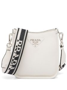 Prada mini sac porté épaule à plaque logo - Blanc