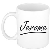 Naam cadeau mok / beker Jerome met sierlijke letters 300 ml - thumbnail