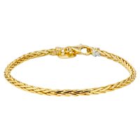 Armband Zilgold Vossestaartschakel geelgoud-zilveren kern 3 mm 18,5 cm