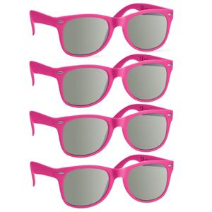 Hippe party zonnebrillen fuchsia roze volwassenen 10 stuks