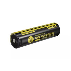 Nitecore NL1836R Li-ion oplaadbare batterij met geïntegreerde USB-C oplaadpoort, 3,6V, 3600 mAh
