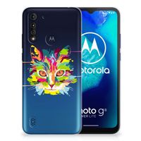 Motorola Moto G8 Power Lite Telefoonhoesje met Naam Cat Color - thumbnail
