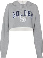 Golden Goose hoodie crop à logo imprimé - Gris