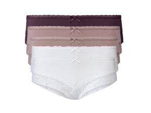 esmara 5 dames hipsters (M (40/42), rood/paars/wit)