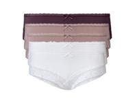 esmara 5 dames hipsters (L (44/46), rood/paars/wit)
