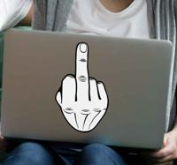Stickers voor laptop Middelvinger wit