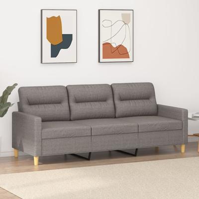 Driezitsbank 180 cm stof taupe