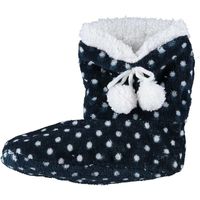 Meisjes hoge sloffen/pantoffels stippenprint blauw maat 31-33 - thumbnail