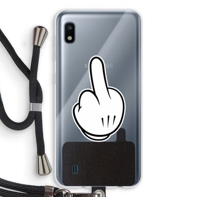 Middle finger black: Samsung Galaxy A10 Transparant Hoesje met koord