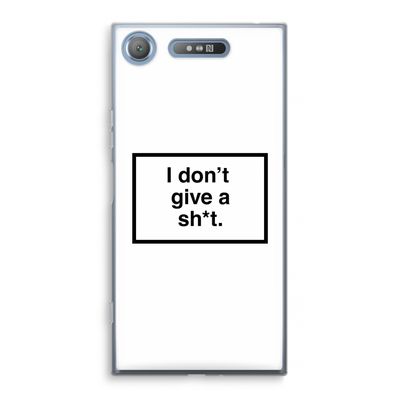 Don't give a shit: Sony Xperia XZ1 Transparant Hoesje