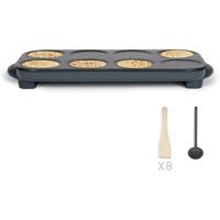 Maxi Crêpe Party - LIVOO - DOC186G - 1500 W - 8 mini crêpes Ø 12 cm - Antiaanbaklaag - Zwart