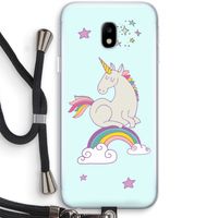 Regenboog eenhoorn: Samsung Galaxy J3 (2017) Transparant Hoesje met koord