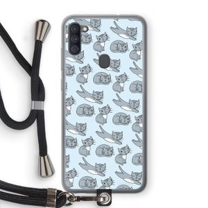 Poezen: Samsung Galaxy A11 Transparant Hoesje met koord