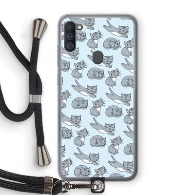 Poezen: Samsung Galaxy A11 Transparant Hoesje met koord
