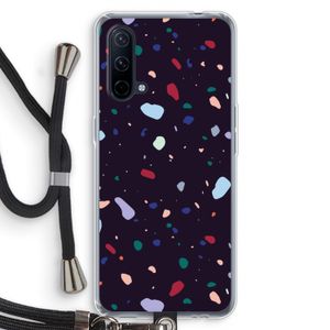 Dark Rounded Terrazzo: OnePlus Nord CE 5G Transparant Hoesje met koord