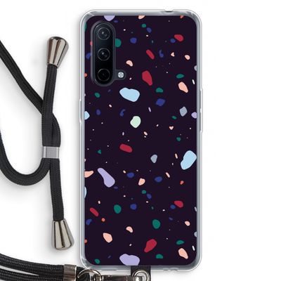 Dark Rounded Terrazzo: OnePlus Nord CE 5G Transparant Hoesje met koord