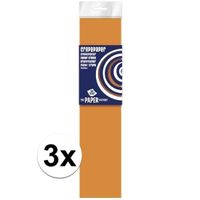 3x Crepe papier neon oranje 250 x 50 cm knutsel materiaal   -