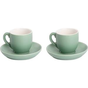 Palmer Koffiekop en schotel Colors 14 cl 12 cm Groen 2 stuk(s)