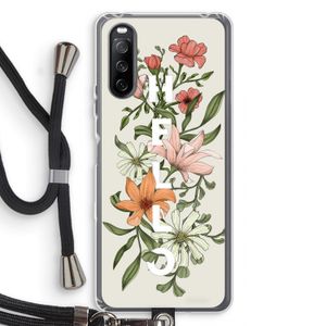 Hello bloemen: Sony Sony Xperia 10 III Transparant Hoesje met koord