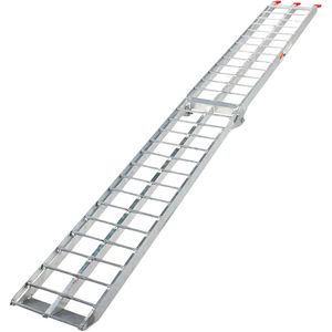 Jago® Oprijplaat, 340 kg per oprijplaat, 1 stuk, aluminium, inklapbaar, antislip, laadlamp, oprijrail, aanhangerhelli...