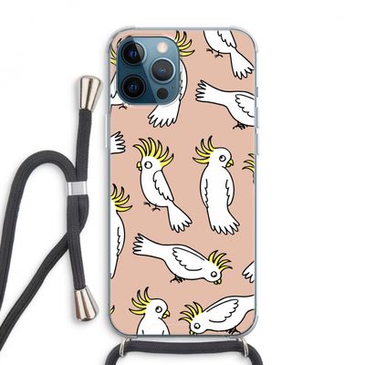 Papegaai: iPhone 12 Pro Max Transparant Hoesje met koord