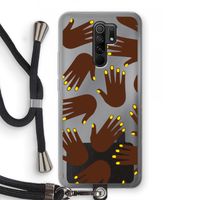 Hands dark: Xiaomi Redmi 9 Transparant Hoesje met koord