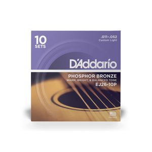 D'Addario EJ26-10P snaar voor muziekinstrumenten Akoestisch 60 stuk(s) Gitaar