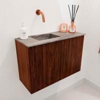 Toiletmeubel Mondiaz Joya Dlux | 60 cm | Meubelkleur Ruby | Faye wastafel Oza Wasbak Links | Zonder kraangat(en)