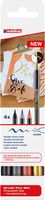 Edding metallic brushpen Mix e-1340, assorti, set van 4 stuks - thumbnail