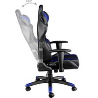 tectake Gaming Chair Bureaustoel - Premium Racing Style -Zwart/Blauw - Kunstleer - Verstelbaar - thumbnail