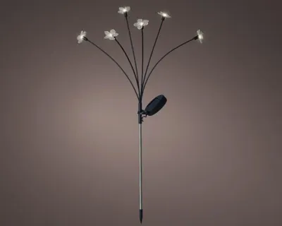 Lumineo solar tuinsteker bloempjes - wit