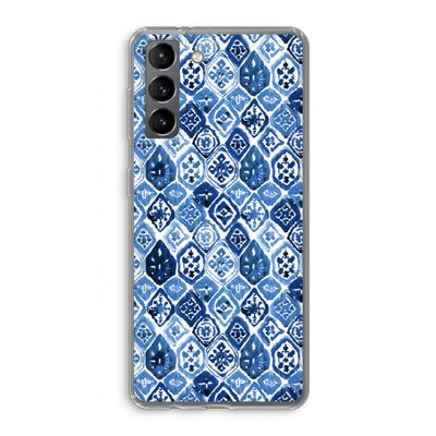 Blauw motief: Samsung Galaxy S21 Transparant Hoesje