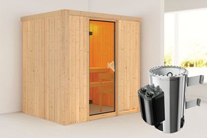 Karibu | Fanja Sauna | Bronzeglas Deur | Kachel 3,6 kW Geïntegreerde Bediening