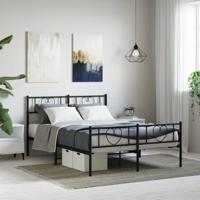 Bedframe met hoofd- en voeteneinde metaal zwart 120x190 cm