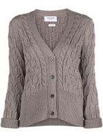 Thom Browne cardigan Crisscross en maille torsadée - Marron - thumbnail