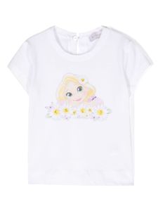 Monnalisa t-shirt en coton à imprimé graphique - Blanc