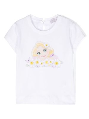 Monnalisa t-shirt en coton à imprimé graphique - Blanc