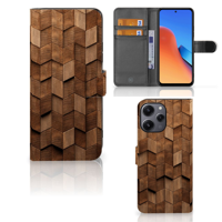 Book Style Case voor Xiaomi Redmi 12 Wooden Cubes - thumbnail