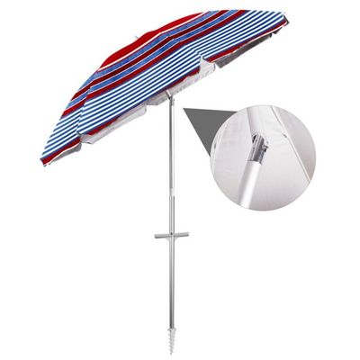 Gerimport Strandparasol 220 Cm Polyester/aluminium Blauw/rood