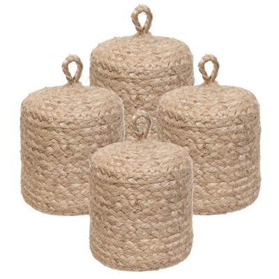 Atmosphera Deurstopper - 4x - 1 kg - beige - stof - jute gewicht - 15 cm - deurstop