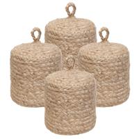 Atmosphera Deurstopper - 4x - 1 kg - beige - stof - jute gewicht - 15 cm - deurstop