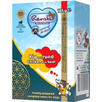 Renske vers bereid kip met rund natvoer hond (tetrapak) 12 x 375 g