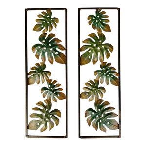 Metalen Wanddecoratie Philodendron Bladeren (Set van 2)