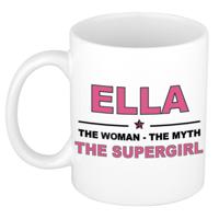 Ella cadeau mok - Woman Myth Supergirl - naam koffiemok - 300 ml - collega - moederdag