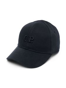 C.P. Company Kids casquette en coton à logo brodé - Bleu